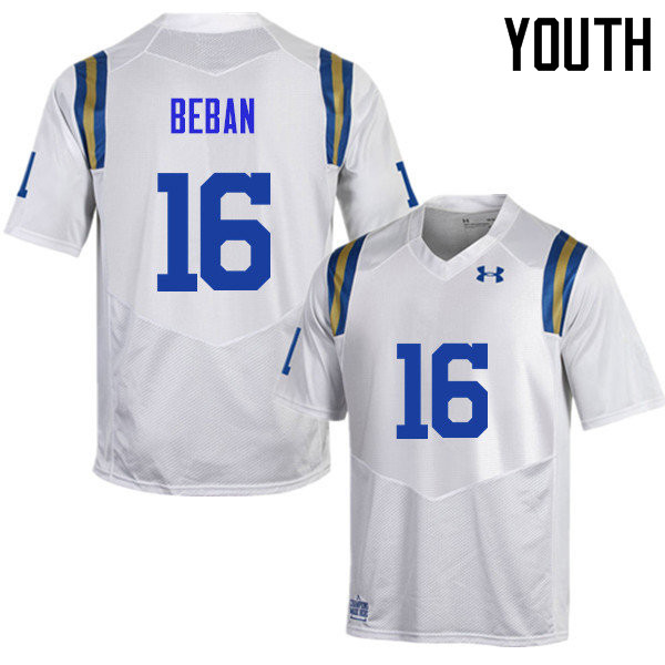 Youth #16 Gary Beban UCLA Bruins Under Armour College Football Jerseys Sale-White
